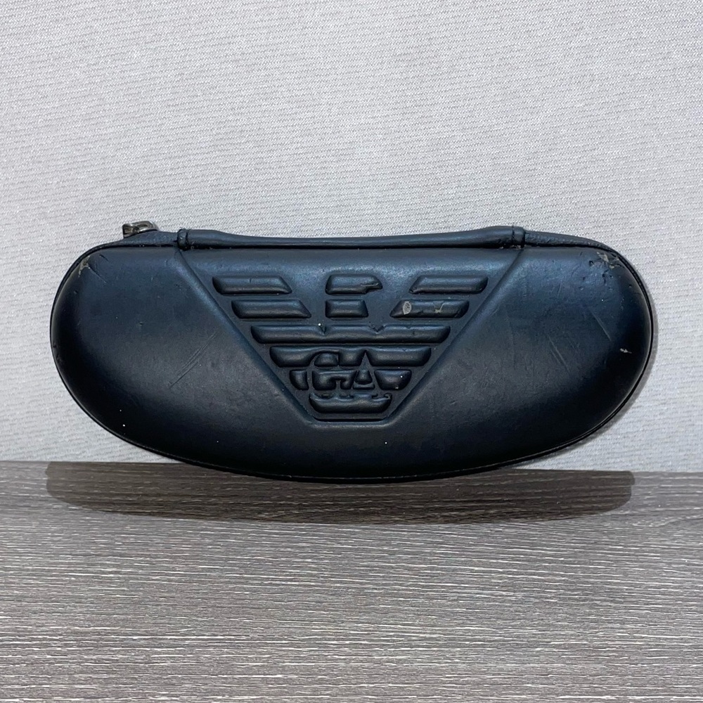 GIORGIO ARMANI Sunglasses Black Semi Hard Leather Case Zip Around